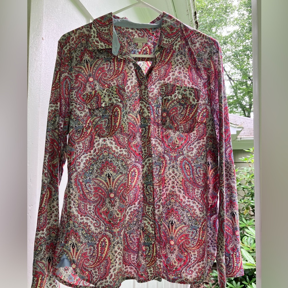 Cotton long-sleeve shirt. Talbots. Size M
